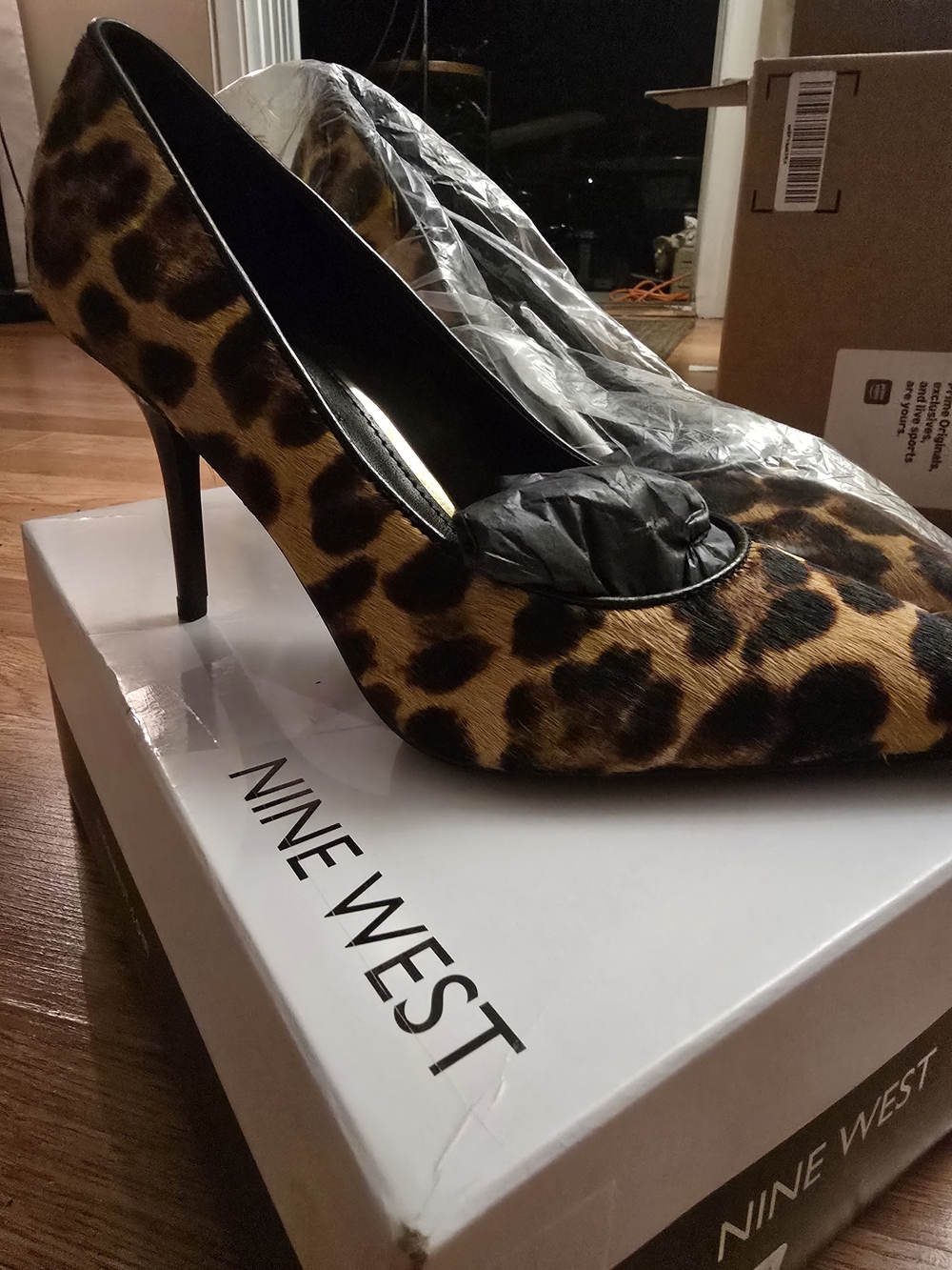 Nine West Leopard Print Pointed Toe Pumps - Brown/Black